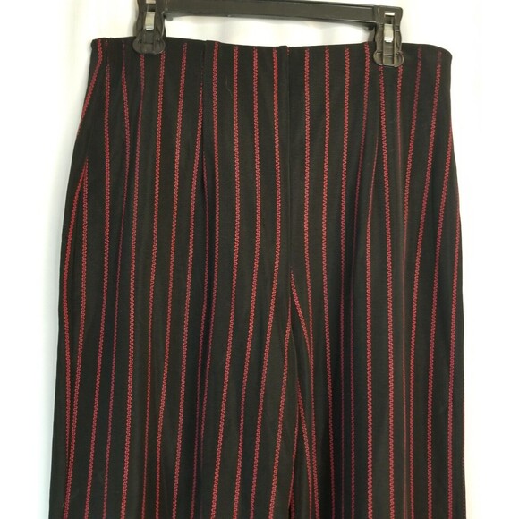 Susan Graver Women's Pants Black + Red Vertical Stripe Figure Flattering Small - Picture 2 of 4